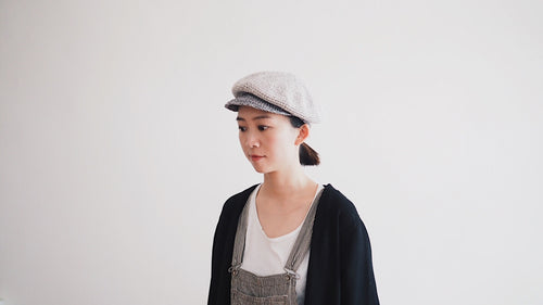 Newsboy Cap ｜ cotton ｜ white ｜ custom made