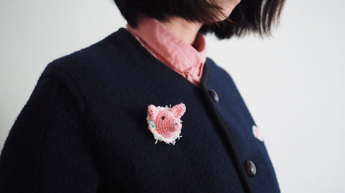 Pig brooch