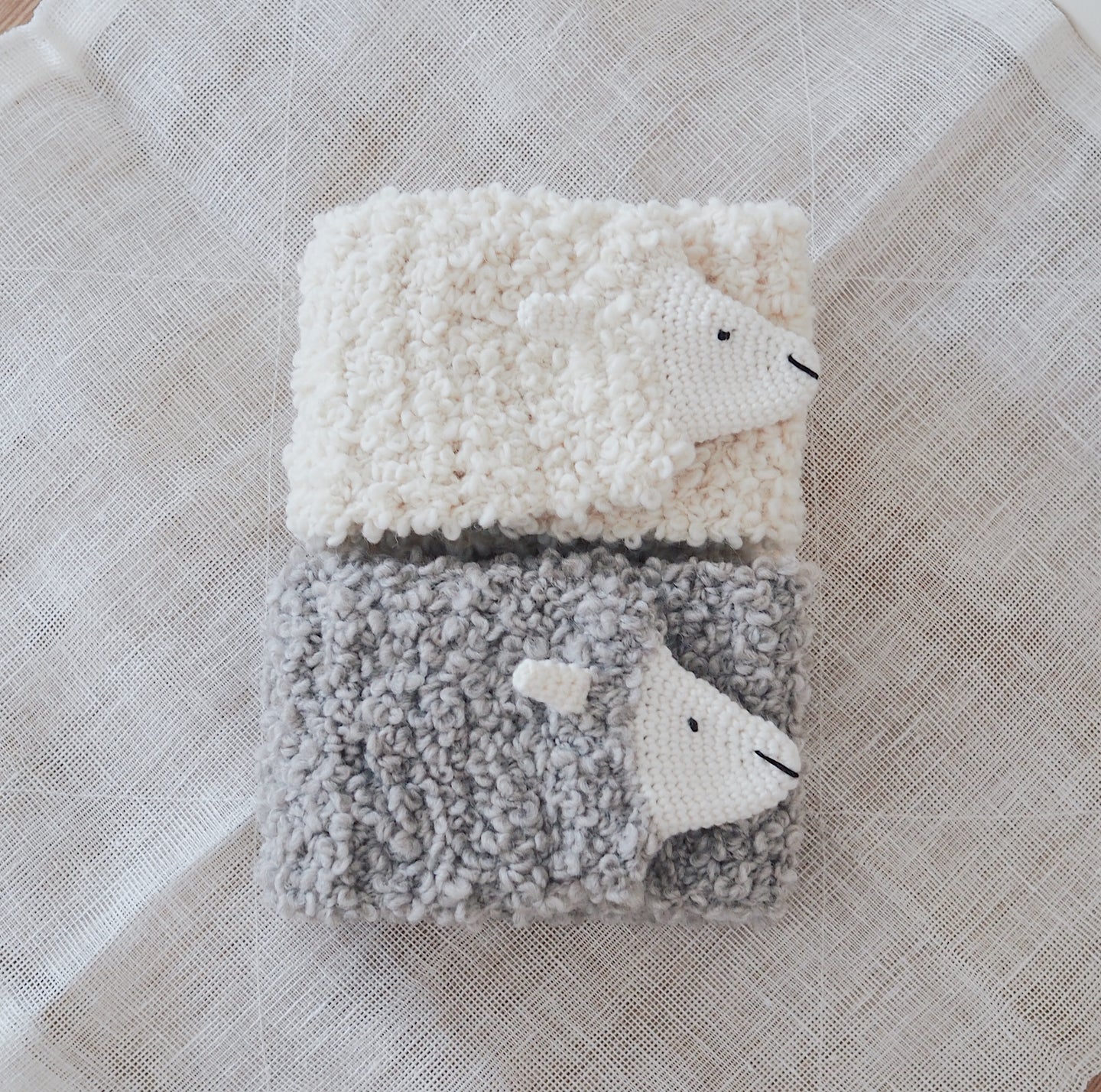 Sheep Scarf  |  White  |  Grey