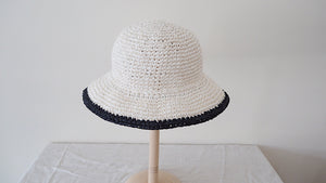 Bucket Straw Hat  |  white