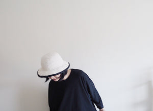 Bucket Straw Hat  |  white